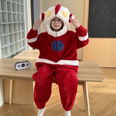 速发儿童睡衣男孩2025新款童宝宝冬天加绒加厚珊瑚绒连体睡袋