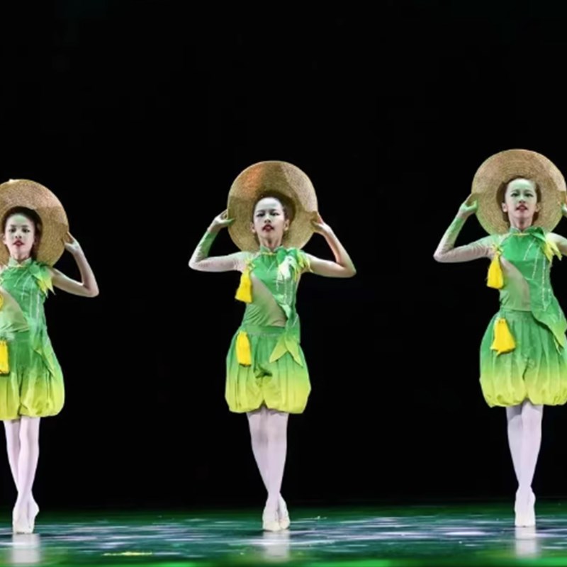 速发小荷风采兰花禾下乘凉梦演出服少童民族舞台表演服小兰花奖舞