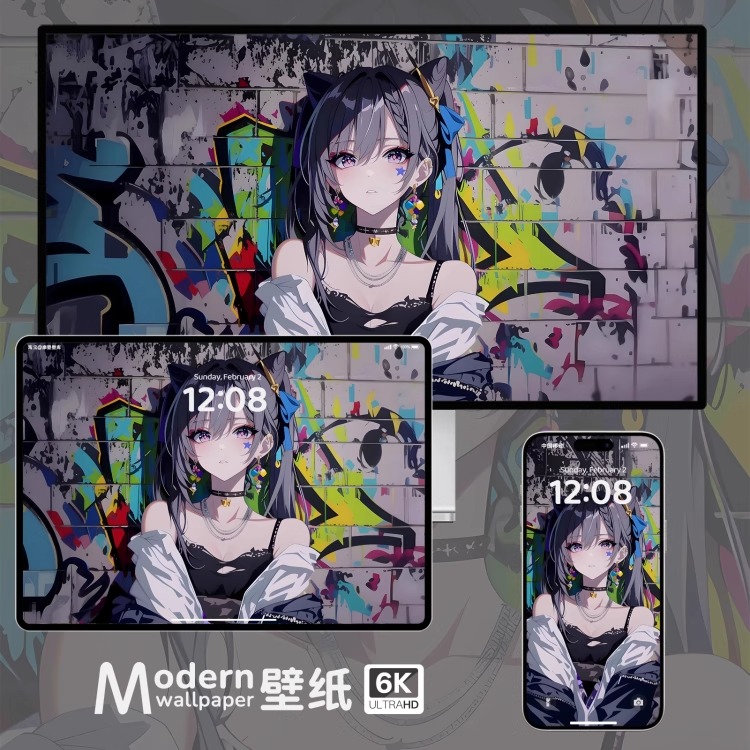 原神刻晴4K超高清壁纸iPhone手机苹果ipad平板电脑涂鸦墙动漫壁纸