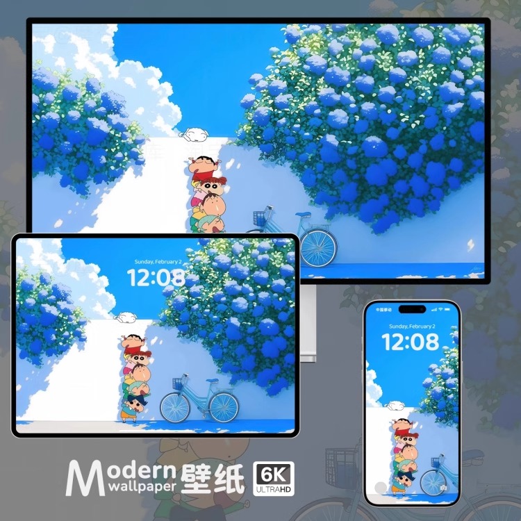 蜡笔小新6K高清壁纸 iPhone手机苹果平板电脑ipad动漫卡通壁纸