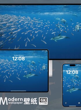 蓝色海洋4K超高清壁纸iPhone手机苹果ipad平板电脑风景治愈壁纸图