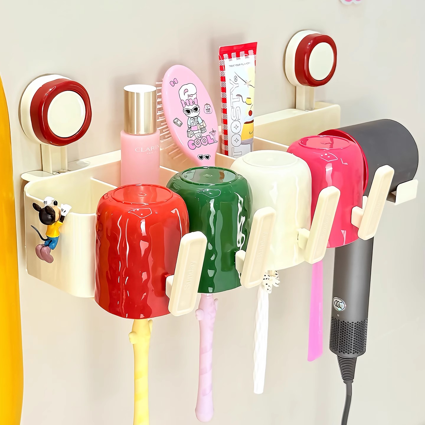 左左居里多巴胺吸盘牙刷置物架