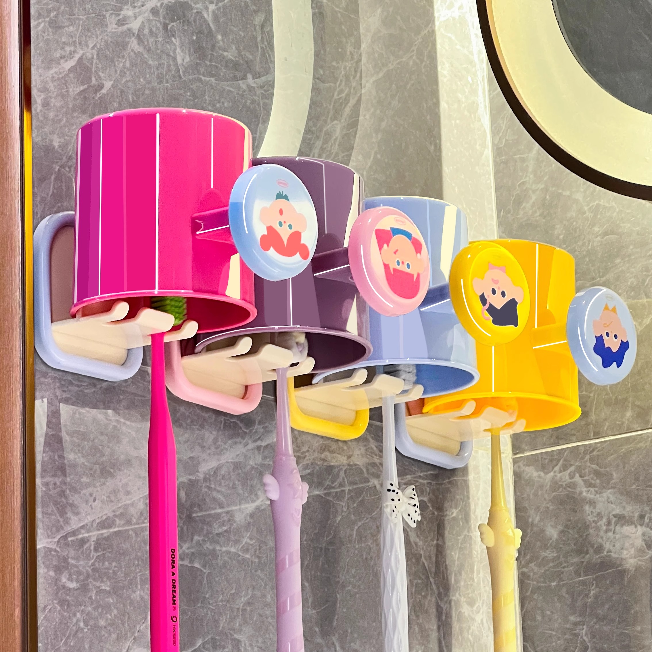 左左居里多巴胺牙刷置物架壁挂式