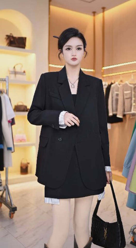 春季新款女士外套宽松休闲西装套318282/316403