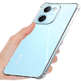 适用于vivoy100i手机壳VIVO Y100保护套y100i新款Y100T气囊防摔全包边透明硅胶外壳男女简约软壳个性创意支架
