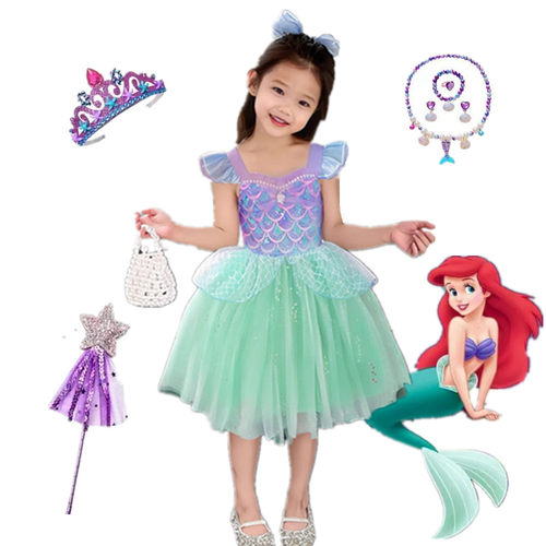 女童库洛米美人鱼白雪生日礼服裙
