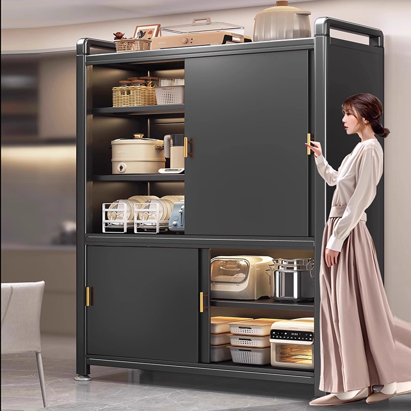 厨房置物架推拉门餐边收纳