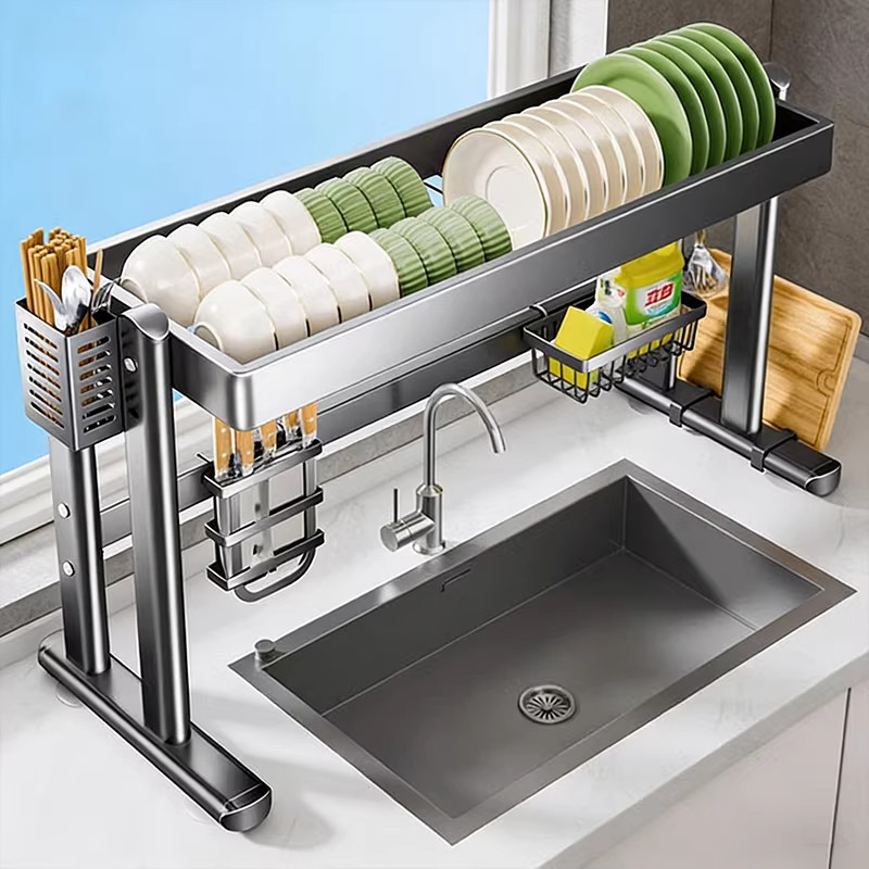 厨房水槽置物架子水池上方洗碗碟沥水台面放碗盘收纳多功能碗架子,收纳整理,整理架/置物架/收纳架,淘宝优惠券,粉丝福利购,淘宝优惠卷