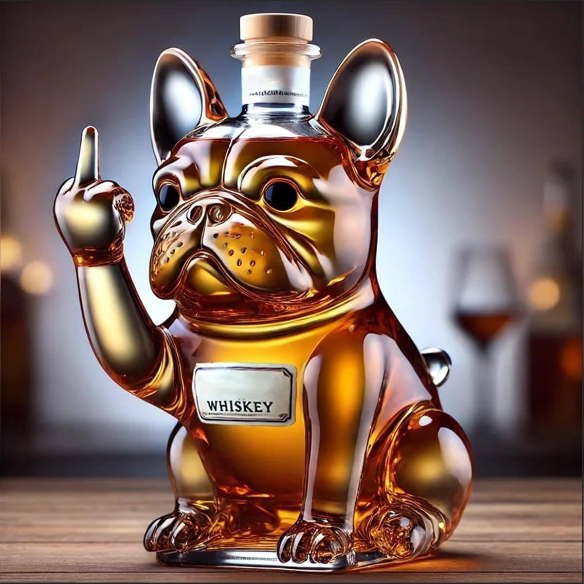 跨境新款Funny Whiskey Dog Bottle动物沙皮狗威士忌瓶伏特加酒具