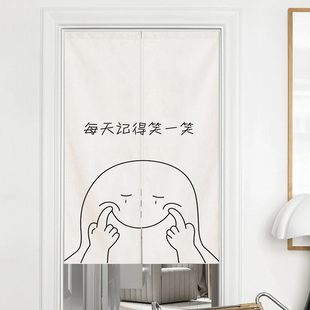 人物线条素描门帘遮挡隔断帘卫生间半帘柜子防尘遮丑帘免打孔挂布