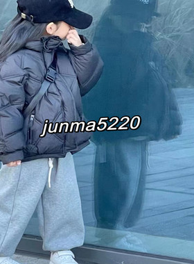 潮啦童装男女童儿童冬装S5斜背包立领蝙蝠袖90白鸭绒绒羽绒服外套