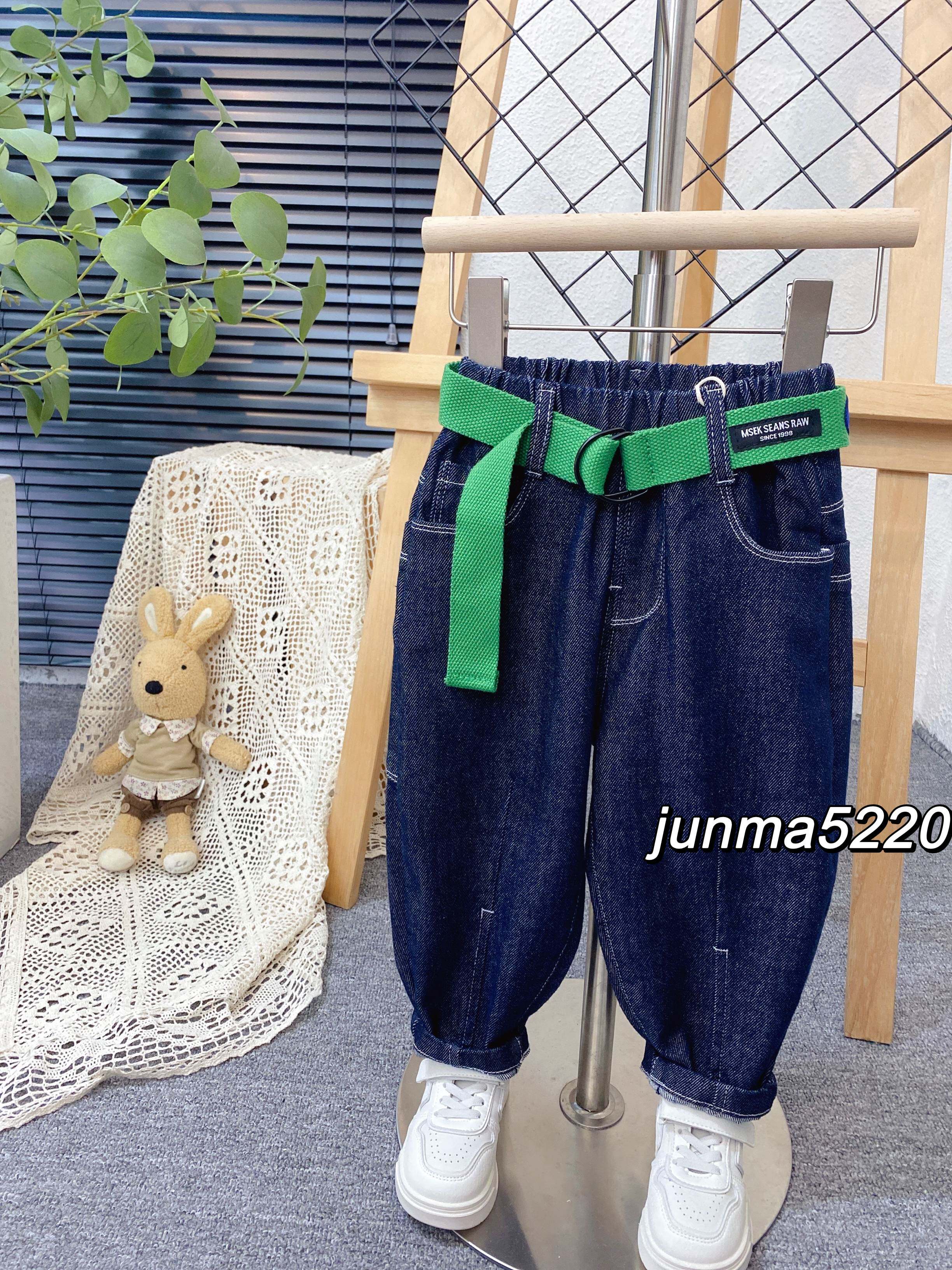 俊妈轻奢童品男童女童中小童秋装G4韩版哈伦裤老爹裤休闲牛仔裤子