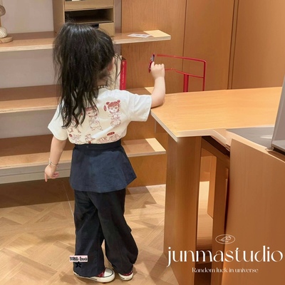 清仓！小妞大咖童装男女童宝宝儿童夏装卡通印花圆领短袖T恤上衣