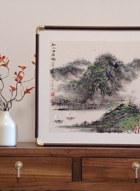 纯手绘国画山水画花鸟斗方电表箱