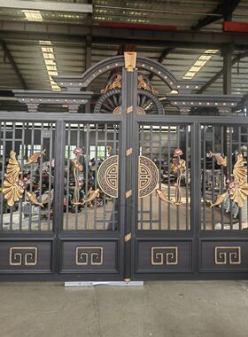 高档铝艺大门别墅庭院围墙大门 豪华小区学校工厂铝合金大门 低价