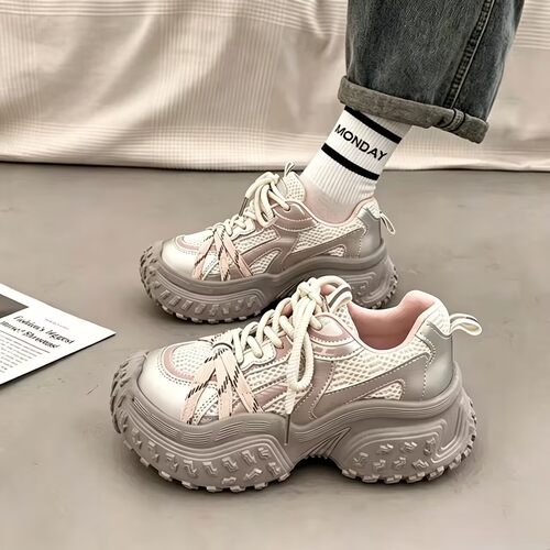 女鞋榴莲厚底老爹鞋子女