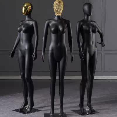 女模特哑黑全身镂空人体假人女装商场婚纱服装店道具衣服展示架子