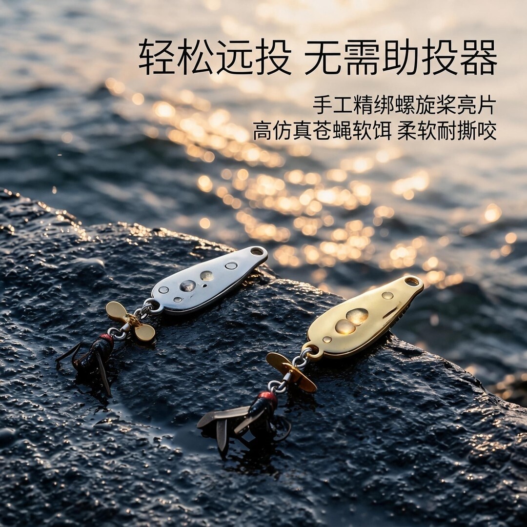 亮片苍蝇饵软饵飞蝇钩毒蚊毒蝇串钩钓马口白条微物路亚假饵仿真饵