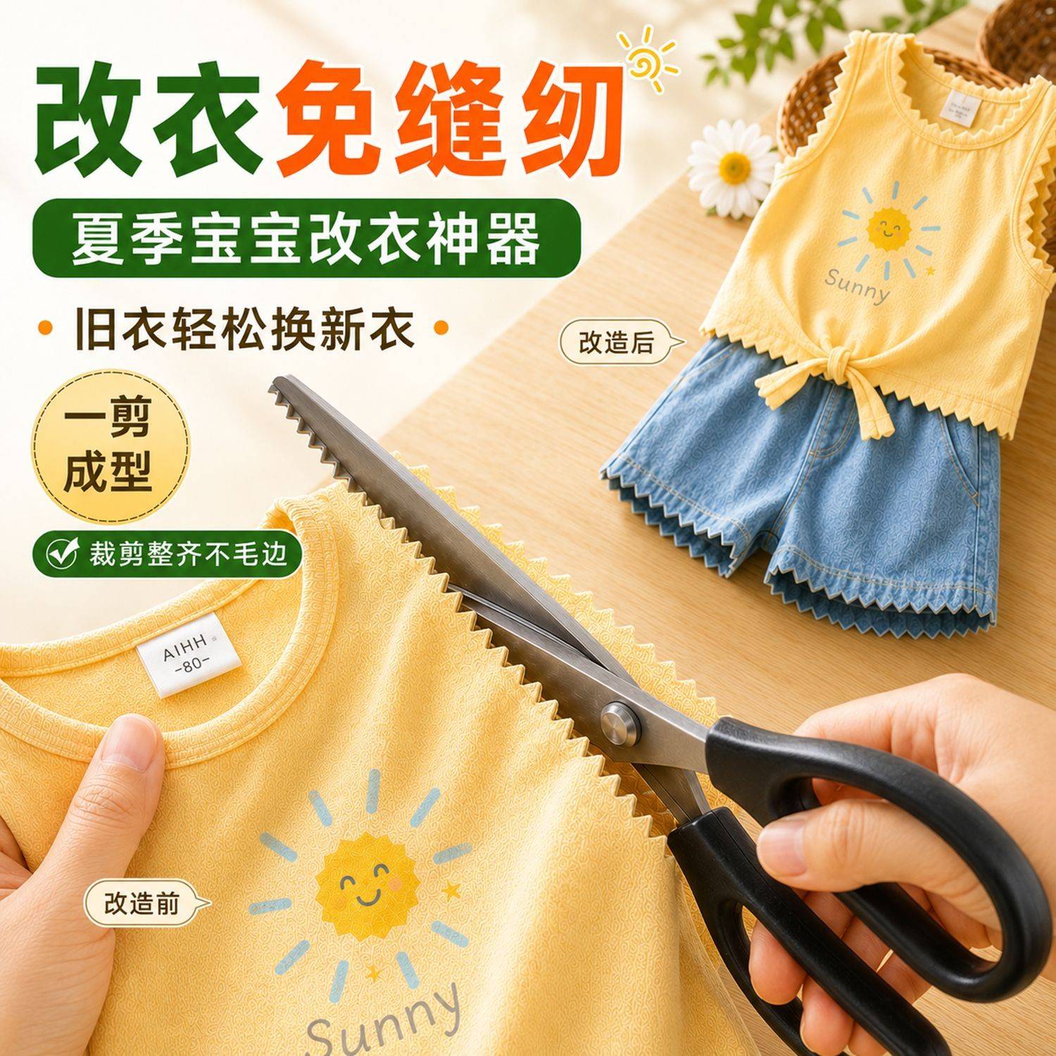 家用DIY大波浪锯齿花边剪刀