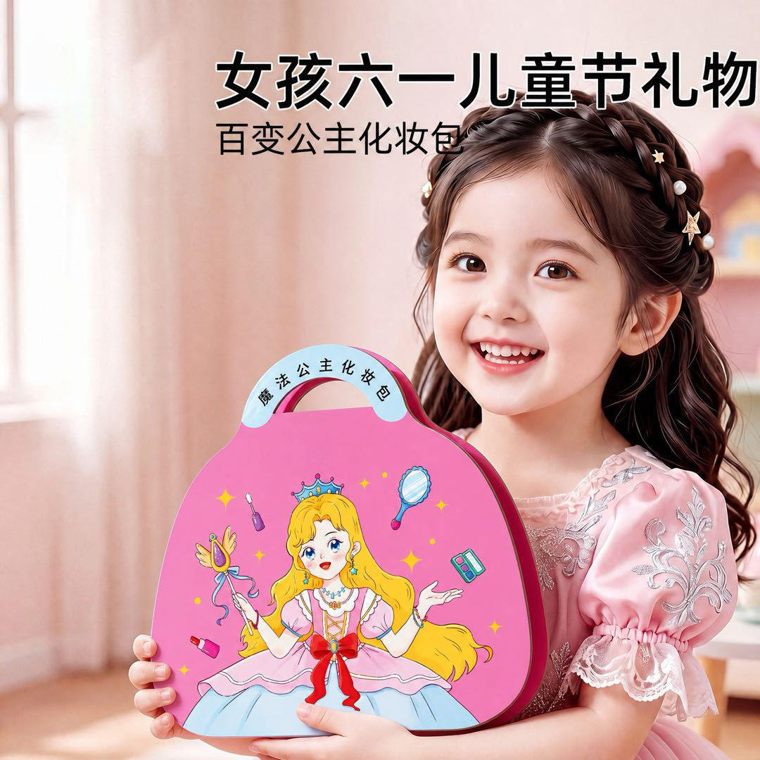 六一公主化妆包DIY涂色换装