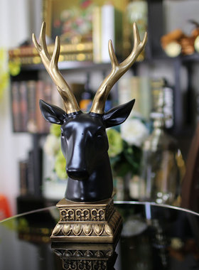 高档鹿头摆件欧式客厅玄关