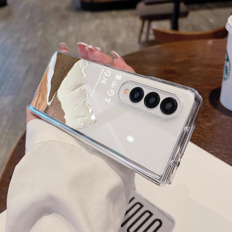 zfold5透明手机壳肌理雪山创意