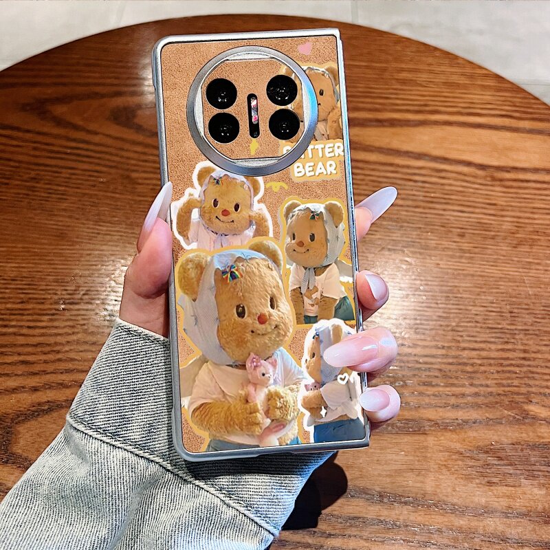 华为matex6手机壳头巾黄油小熊皮