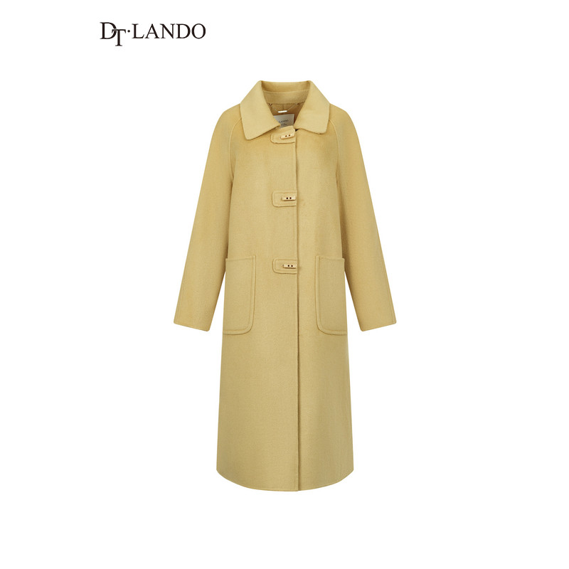 DTLANDO冬季款时尚女装黄毛呢外套