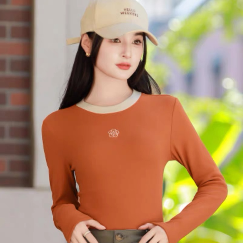 【米粒专属】黛凡妮黛凡妮经典百搭山茶花打底衫ZBN9502