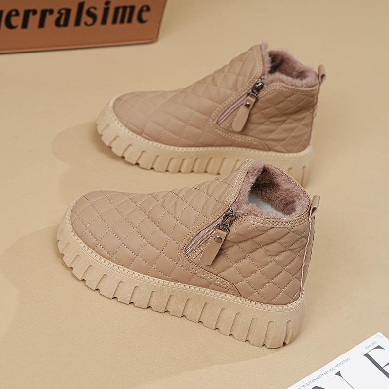 雪靴女2暖024冬季新款女鞋加绒加厚面包尚鞋时保短XQ285筒棉鞋X地