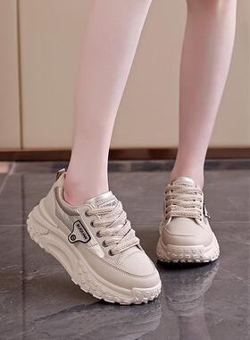 厚底小YYN-K672白鞋女205春新款百季搭运2动休板鞋女学生老爹鞋子