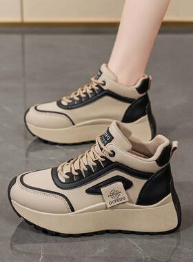 2女205气春季鞋高帮透运动鞋子女韩版K833百搭厚底增高休闲老爹鞋