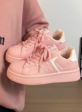 原创女鞋2025年厚底小鞋新款春季爆款动平69420百搭休白闲运圆头