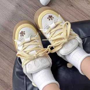 女鞋 新小白生鞋 2款 2秋季 学百搭休面闲运动 025春荣AK 小众厚底包鞋