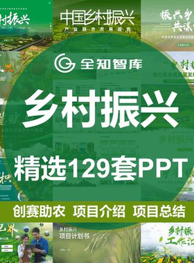 乡村振兴ppt模板高级感创赛绿色挑战杯互联网加乡村建设项目介绍