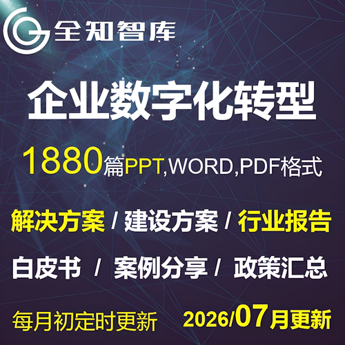 企业数字化转型解决建设方案PPT调研报告白皮书案例经验分享