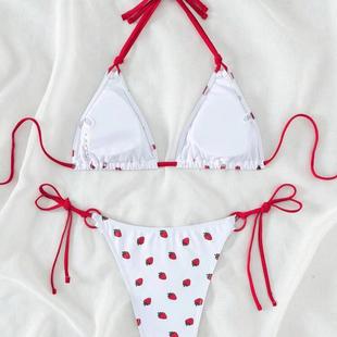 Women Two Piece Bikini Girl Swimsuit Cute Strawberry Sexy