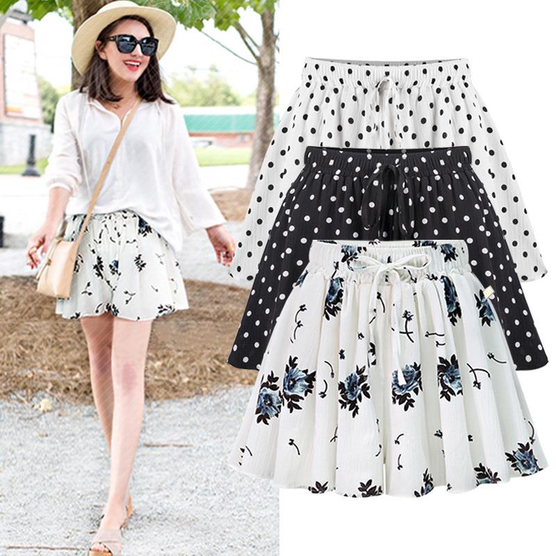 Waist Size Pants Summer Leg Skirt Shorts Hot Women Chiffon