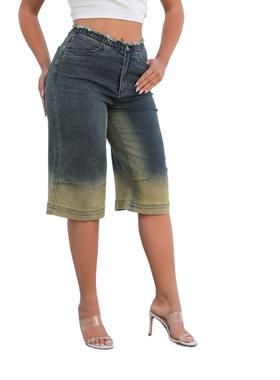 reddachic retro blue brushed denim shorts women casual