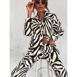 Streetwear pants suit long sleeve full shoulder shirt suit