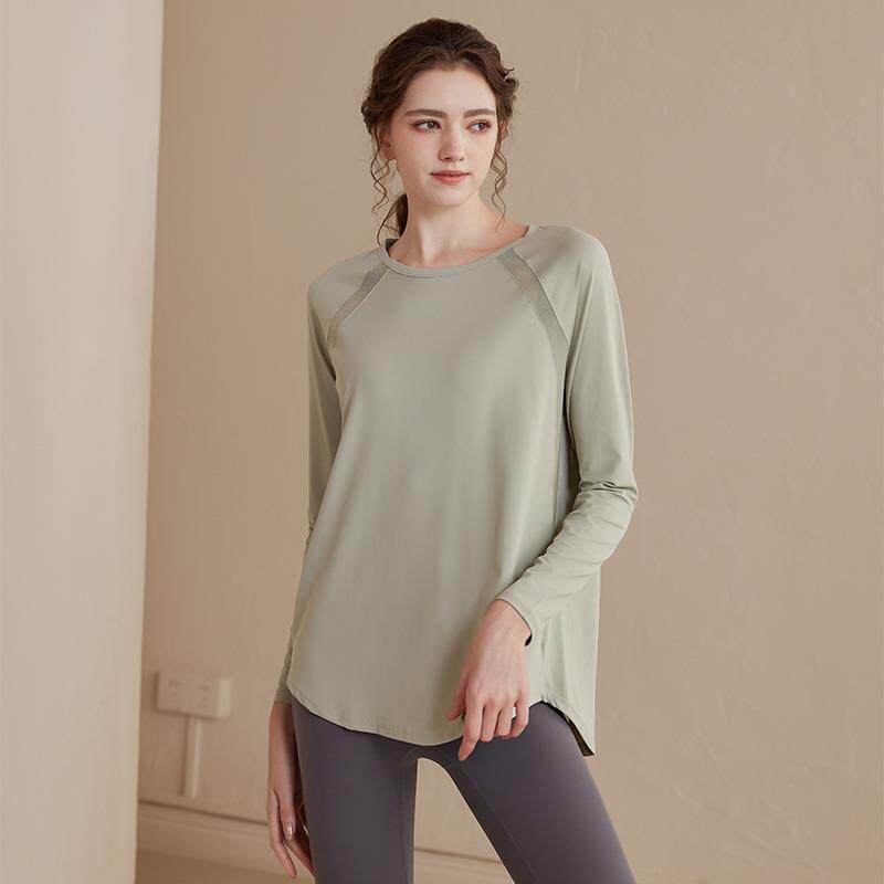 T-shirt long-sleeved training Pilates loose clothes yoga