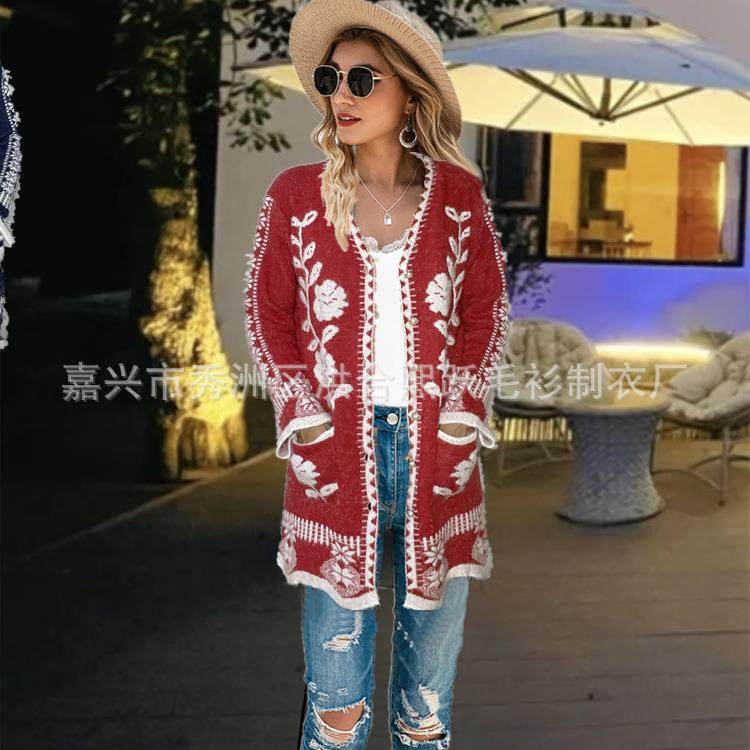 sweater cardigans oversized print cartoon street cardigan