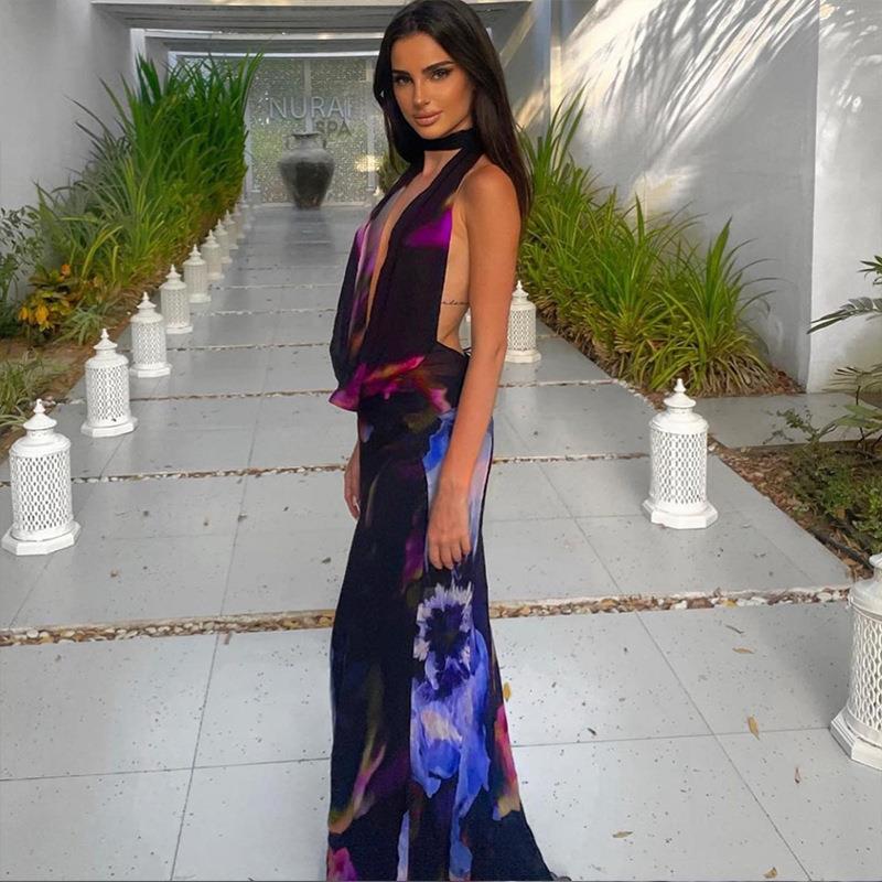 dress slim sleeveless dress party print elegant women for