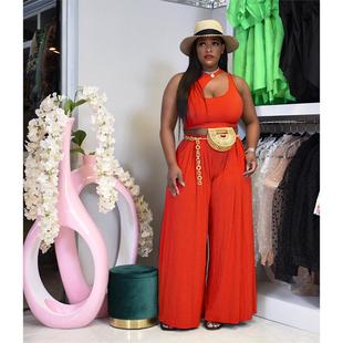 piece two trousers color loose solid Womens casual