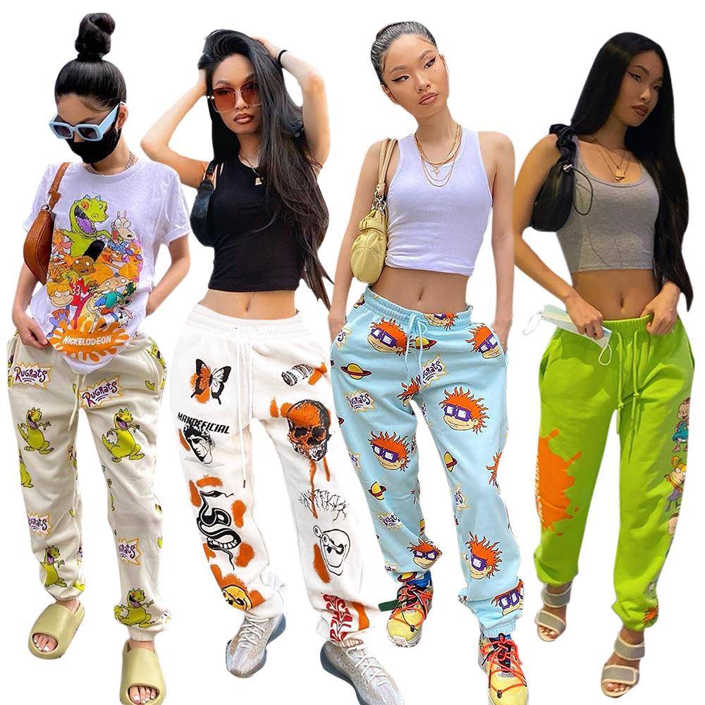 sweatpants waist casual sweatshirt pants womens High sports