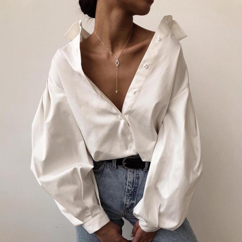 top shirt long-sleeved sleeve lantern cardigan