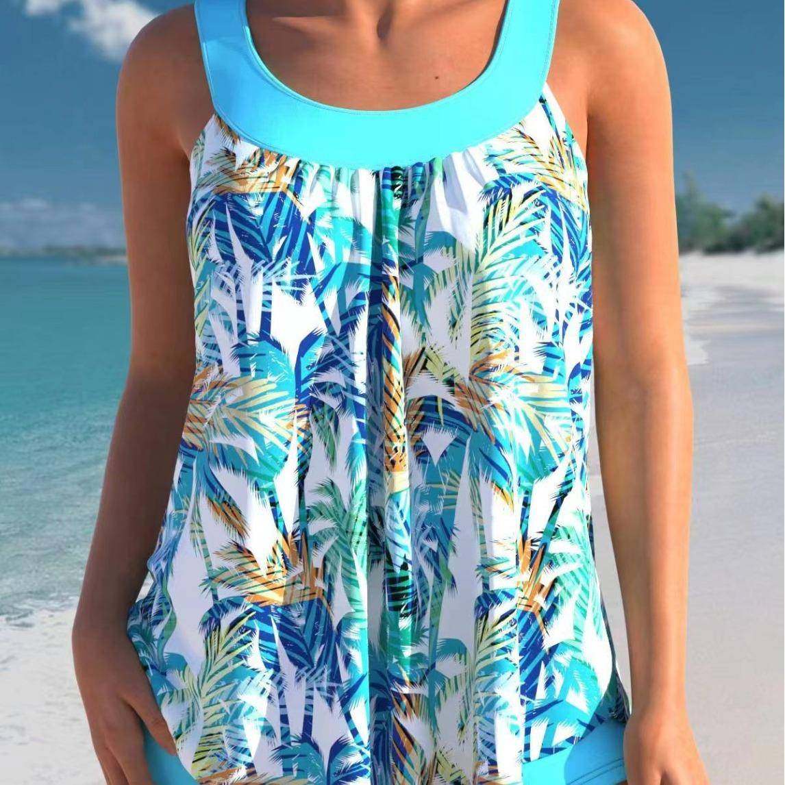 Bikini two-piece skirt boxer swimsuit for women