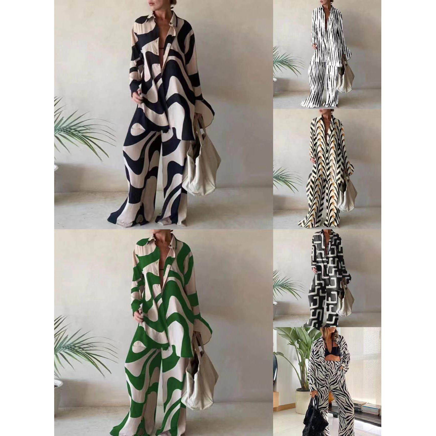 women for trousers straight shirt sleeve long loose fashion