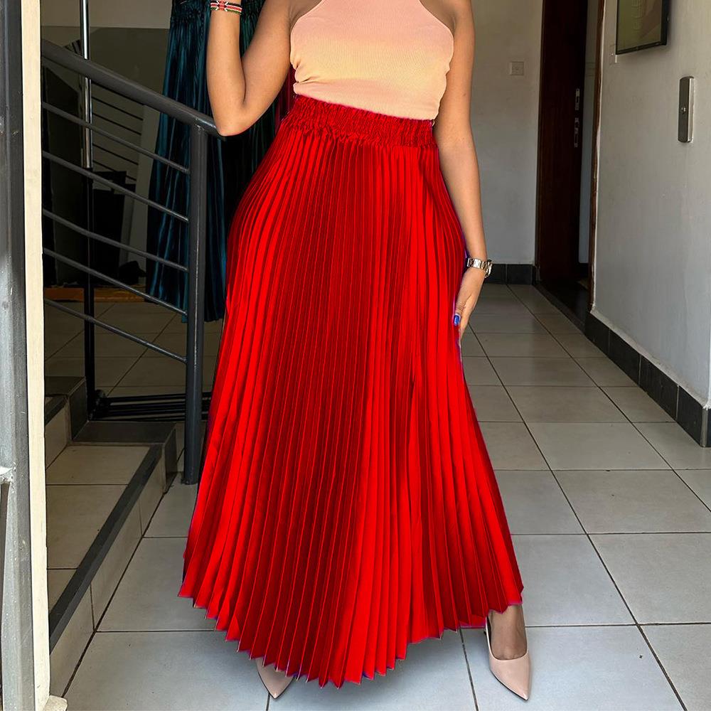 size one skirt pleated yellow silver green purple pink