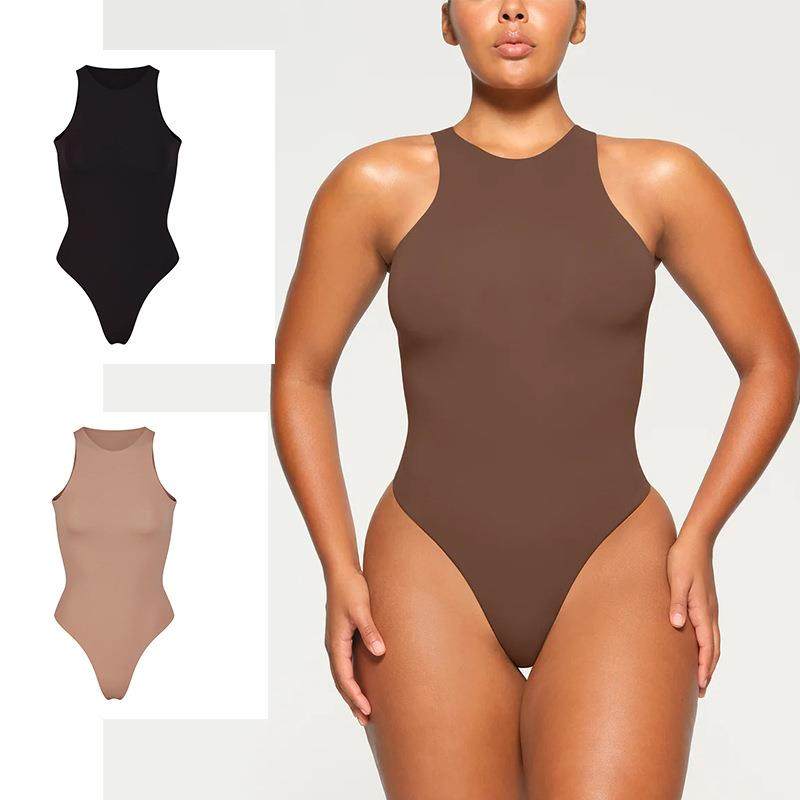 neck yoga short-sleeved elastic fabric bodysuit one-piece